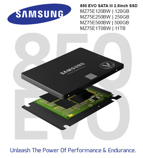 Samsung SSD 850 EVO Sata III Solid State Drives 2.5" ( 120GB / 250GB / 500GB / 1TB )